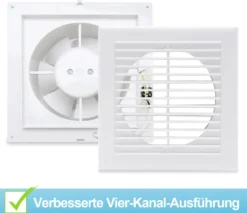 EINFEBEN Badlüfter Einbauventilatoren Küche Wandlüfter Abluftventilatoren Absaugventilatoren Mit Rückflussleitblech 100mm -Luft Wrame Haus Geschaft 75de9f610d5d661ea04f246c530453f6
