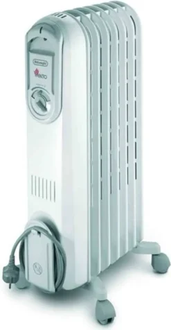 De'Longhi De’Longhi V550715, Öl-Heizkörper, Öl- Radiator, Weiß, 1500 W, 700 W, 45 M³