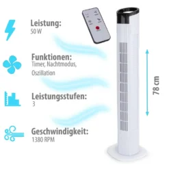 Grafner® Turmventilator Mit Fernbedienung Und Schwenkfunktion