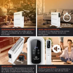 KESSER® Konvektor Elektrische Heizung ECO 2500W Heizkörper Elektroheizung Standheizung Energiesparend Display WiFi App & Fernbedienung Touchscreen - Mobil Radiator 24h Timer Thermostat, Farbe:Weiß 21 KESSER® Konvektor Elektrische Heizung ECO 2500W Heizkörper Elektroheizung Standheizung Energiesparend Display WiFi App & Fernbedienung Touchscreen - Mobil Radiator 24h Timer Thermostat, Farbe:Weiß -Luft Wrame Haus Geschaft 7903aa61b882b21ea239a6b2b7eb96e8