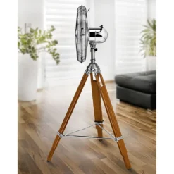 Unold KOLONIAL Design-Standventilator Aus Kiefernholz (Chrom- & Holzoptik, 50 Watt, Dreifuß, 3 Stufen, Oszillation) -Luft Wrame Haus Geschaft 7bbe21d1099cfd421b39b7b4538476e6