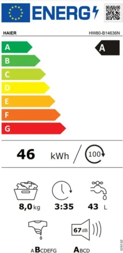 Haier HW80-B14636N Frontlader Waschmaschine 8 Kg Vollwasserschutz -Luft Wrame Haus Geschaft 7bfb2f223d93c423cb0ca7aaa289cfe7