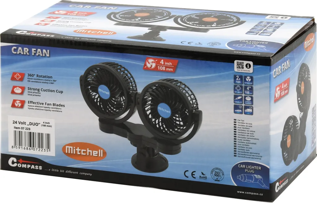 Compass 07222 - Ventilator Mitchell DUO 2x108mm 12V Mit Saugnapf 7 Compass 07222 - Ventilator Mitchell DUO 2x108mm 12V Mit Saugnapf – Bild 7