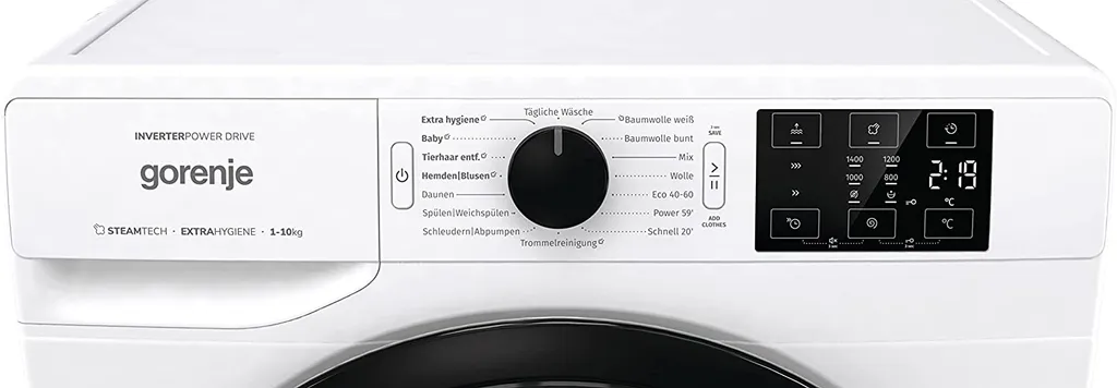 Gorenje WNEI 14 APS Waschmaschine Mit Dampffunktion - 10 Kg Fassungsvermögen - 1400 U/min -16 Programme Inverter Motor - Edelstahltrommel - AquaStop - Kindersicherung - SterilTub - Weiß 1 Gorenje WNEI 14 APS Waschmaschine Mit Dampffunktion - 10 Kg Fassungsvermögen - 1400 U/min -16 Programme Inverter Motor - Edelstahltrommel - AquaStop - Kindersicherung - SterilTub - Weiß