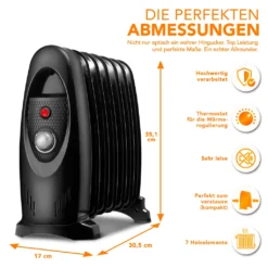 Ölradiator 600W Elektroheizung 7 Rippen Radiator Heizkörper Heizung Mit Timer -Luft Wrame Haus Geschaft 7fbadbc7f173db01313970c95ec0bd7a