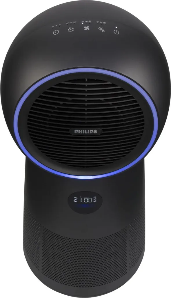 Philips Luftreiniger 3 In 1 AMF220/15 Lüfter 7,5-15-25; Heizung 1250-1500-2200 W, Geeignet Für Räume Bis 42 M², Schwarz 3 Philips Luftreiniger 3 In 1 AMF220/15 Lüfter 7,5-15-25; Heizung 1250-1500-2200 W, Geeignet Für Räume Bis 42 M², Schwarz – Bild 3