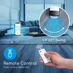 Aigostar 3,5L Mobiler Luftkühler 4-in-1 Mit 3 Stufen, LED Anzeige, Klima Ventilator Mit Fernbedienung, Mobiles Klimagerät Ohne Abluftschlauch Inkl. Timer & Oszillation Aircooler (Weiß/Schwarz) -Luft Wrame Haus Geschaft 80a34e2d9b634939397e0d5fc3d35747