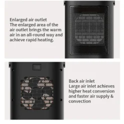 Heizlüfter Energiesparend 1500W, Elektrisch Heizung, PTC Keramik Heizung, Überhitzungs Und Kippschutz, 3 Heizstufen, 70° Oszillation, Für Zimmer, Büro, Wohnräume -Luft Wrame Haus Geschaft 82d40f9e797a00e2acdfab26896769ed