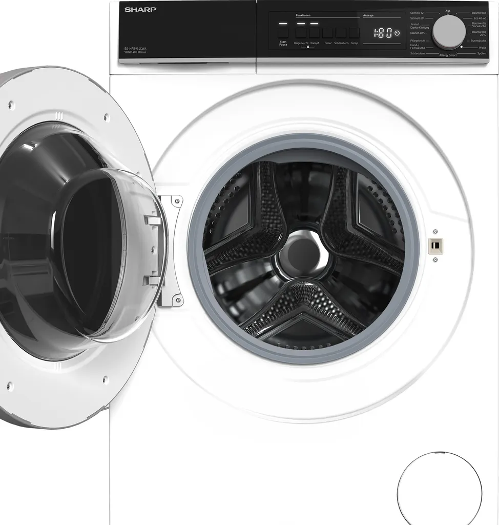 Sharp ES-NFB914CWA-DE Waschmaschine 9kg 1400 U/min 5 Sharp ES-NFB914CWA-DE Waschmaschine 9kg 1400 U/min – Bild 5