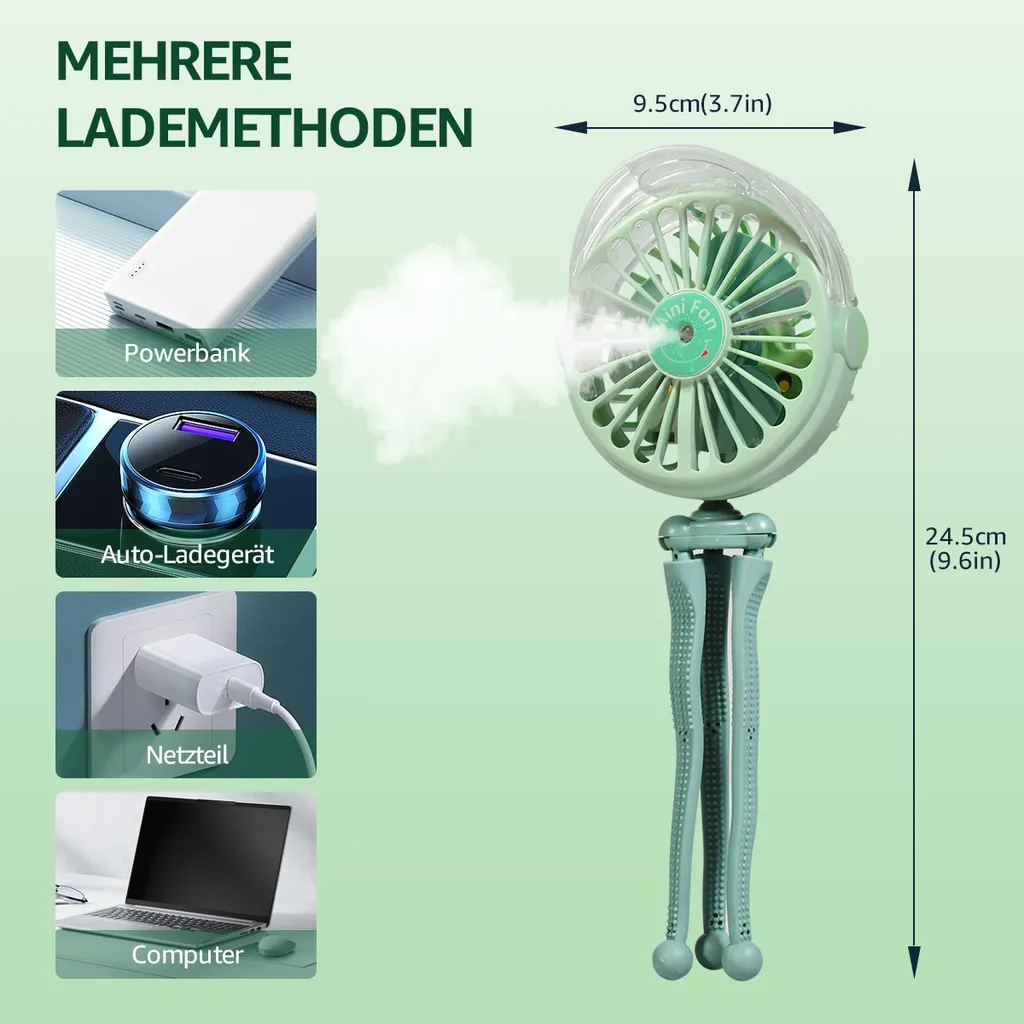 CMYBABEE USB Ventilator Handventilator Mini Fan, Ventilator Und Befeuchter 2 In 1 Design Clip Ventilator Für Kinderwagen, Zuhause & Büro 6 CMYBABEE USB Ventilator Handventilator Mini Fan, Ventilator Und Befeuchter 2 In 1 Design Clip Ventilator Für Kinderwagen, Zuhause & Büro – Bild 6