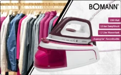 Bomann DBS 6034 CB Dampfbügelstation, Superglide-Keramiksohle, 3,5 Bar Dampfdruck, Elektronisches Anti-Tropf-System, 2300W, Weiß-flieder 28 Bomann DBS 6034 CB Dampfbügelstation, Superglide-Keramiksohle, 3,5 Bar Dampfdruck, Elektronisches Anti-Tropf-System, 2300W, Weiß-flieder -Luft Wrame Haus Geschaft 85abfe24b6ae0a86e8eb42c0f416ba3c