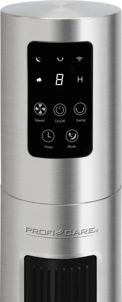 ProfiCare PC-TVL 3090 Tower-Ventilator, Longlife-Profi-Motor, 75° Oszillierend, VoiceControl Und WiFi-Steuerung, Edelstahl, 6 Geschwindigkeitsstufen, Inox-schwarz / Alexa / Google Assistant / App Steuerung 2 ProfiCare PC-TVL 3090 Tower-Ventilator, Longlife-Profi-Motor, 75° Oszillierend, VoiceControl Und WiFi-Steuerung, Edelstahl, 6 Geschwindigkeitsstufen, Inox-schwarz / Alexa / Google Assistant / App Steuerung – Bild 2