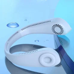 Flexibler Halsventilator, Leiser Blattloser Sportventilator, USB Drehbarer Nackenkühler Zum Aufhängen Für Outdoor Sportarten, Weiß -Luft Wrame Haus Geschaft 8772b2dfb46853e414bacfecd4dca90f