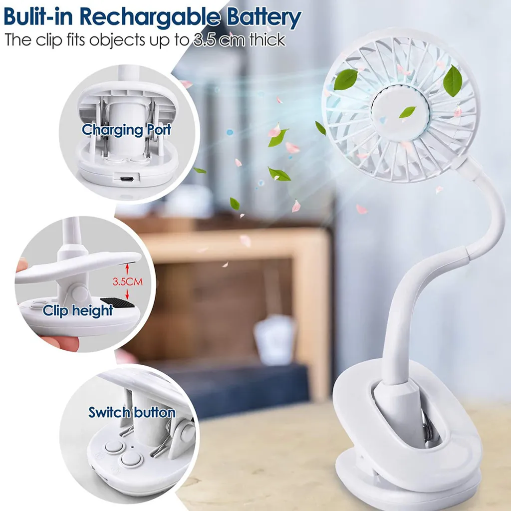 Klippbarer Ventilator Akku Leise USB Klemmbarer Tischventilator Schwenkbar 360° 3 Geschwindigkeiten Wiederaufladbar Schreibtisch Mini Auto Clip-Ventilator Fan 3 Klippbarer Ventilator Akku Leise USB Klemmbarer Tischventilator Schwenkbar 360° 3 Geschwindigkeiten Wiederaufladbar Schreibtisch Mini Auto Clip-Ventilator Fan – Bild 3