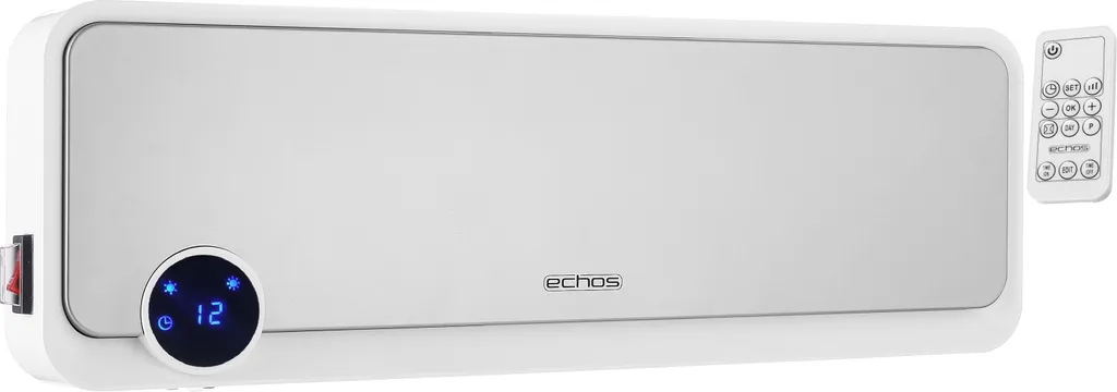 Echos Keramik Heizlüfter | Mit Fernbedienung | 2 Leistungsstufen (1000, 2000 W) | Wandmontage Möglich | 1 Echos Keramik Heizlüfter | Mit Fernbedienung | 2 Leistungsstufen (1000, 2000 W) | Wandmontage Möglich |