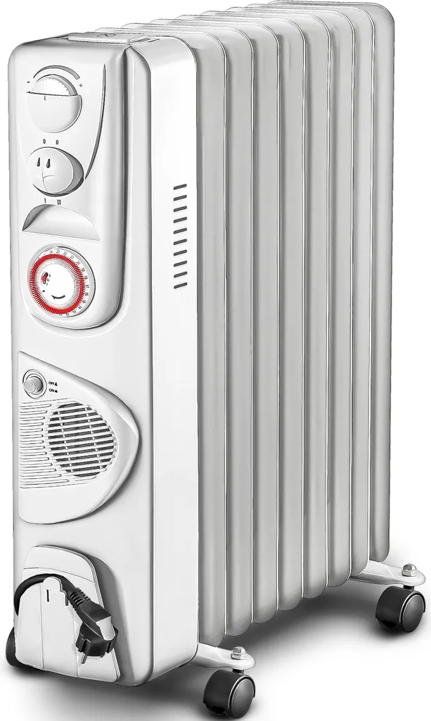 TRESKO® Ölradiator Weiß 2000W Elektroheizung Radiator Öl Heizkörper Heizung Timer 1 TRESKO® Ölradiator Weiß 2000W Elektroheizung Radiator Öl Heizkörper Heizung Timer