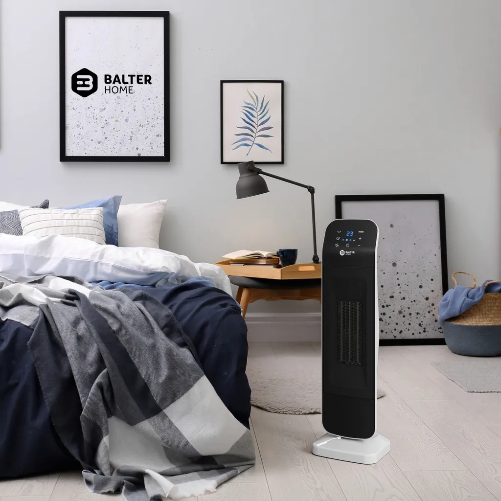 BALTER Heizlüfter 2000W, Heizstrahler, Heizung, Fernbedienung, Thermostat, 3 Heizstufen, Elektroheizung Mit 80° Oszillation, 12H Timer, Überhitzungs- Und Kippschutz 2 BALTER Heizlüfter 2000W, Heizstrahler, Heizung, Fernbedienung, Thermostat, 3 Heizstufen, Elektroheizung Mit 80° Oszillation, 12H Timer, Überhitzungs- Und Kippschutz – Bild 2