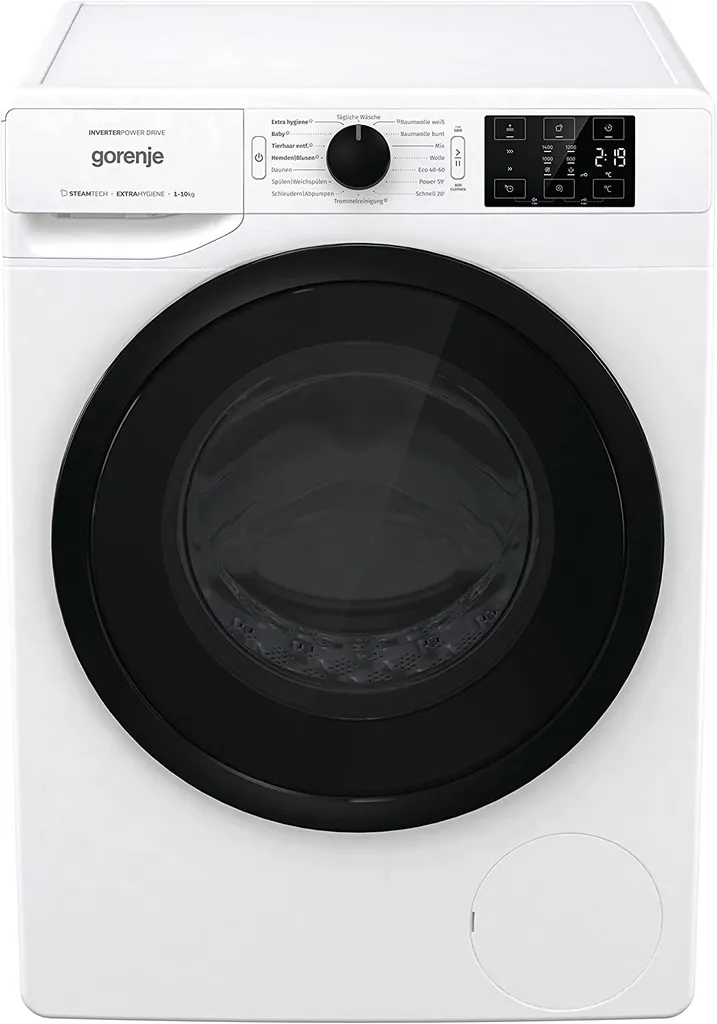 Gorenje WNEI 14 APS Waschmaschine Mit Dampffunktion - 10 Kg Fassungsvermögen - 1400 U/min -16 Programme Inverter Motor - Edelstahltrommel - AquaStop - Kindersicherung - SterilTub - Weiß 3 Gorenje WNEI 14 APS Waschmaschine Mit Dampffunktion - 10 Kg Fassungsvermögen - 1400 U/min -16 Programme Inverter Motor - Edelstahltrommel - AquaStop - Kindersicherung - SterilTub - Weiß – Bild 3