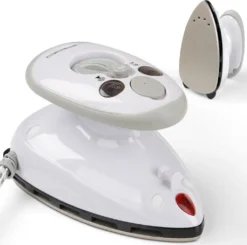 Jago® Mini Bügeleisen - Grau, 260-420 W, Antihaft Bügelsohle, Wassertank 40 Ml, 100-240 V Netzspannung Umschaltbar, Mit/ohne Dampf - Dampfbügeleisen, Reisebügeleisen -Luft Wrame Haus Geschaft 8ce0d1e85aa15858ce3aeea45a2e8fec