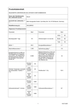 Bosch Serie 6 Waschmaschine WAU28RH0, Frontlader, 9 Kg, 1400 U/min. -Luft Wrame Haus Geschaft 8d3a68cd9b4b98a73c458407afececd7