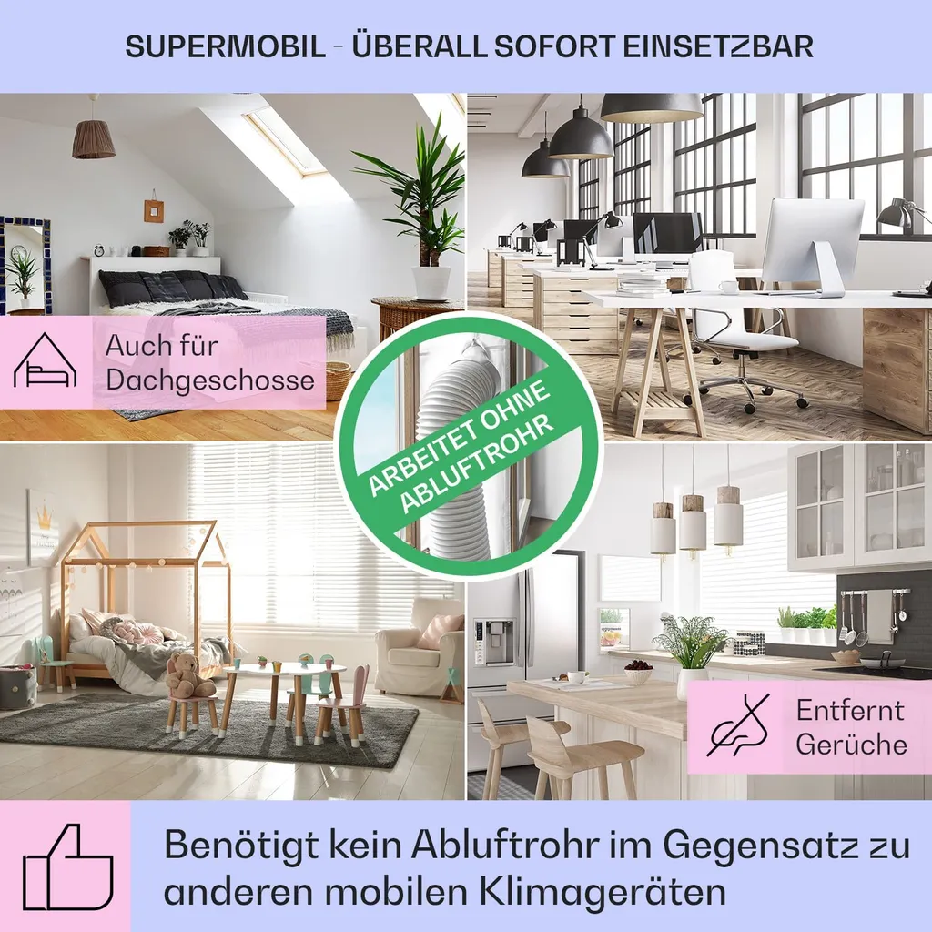 Klarstein Mobiles Klimagerät Ohne Abluftschlauch - Luftkühler Mit Wasser Ventilator Luftbefeuchter Luftreiniger Funktion - 7L Wassertank - Air Cooler Klimaanlage Mobil Mit Fernbedienung - Weiß 5 Klarstein Mobiles Klimagerät Ohne Abluftschlauch - Luftkühler Mit Wasser Ventilator Luftbefeuchter Luftreiniger Funktion - 7L Wassertank - Air Cooler Klimaanlage Mobil Mit Fernbedienung - Weiß – Bild 5