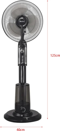 Nebelventilator 75W Mit Wassernebel Mit 3 Geschwindigkeitsstufen Standventilator Ventilator Bodenventilator Luftkühler Oszillierend Schwarz -Luft Wrame Haus Geschaft 8f37c564f6e724ea5add3b3155ee8994