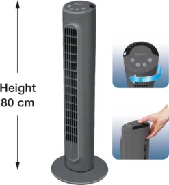 Honeywell HYF1101E4 Comfort Control Turmventilator, 55°-Oszillation, Timer, 3 Stufen, 36 Watt, Anthrazit -Luft Wrame Haus Geschaft 8f5518217bd3194f5bc5fc1d94e5a0dc
