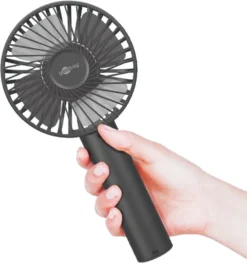 Goobay Tragbarer Handventilator Mit Standfuß - Geräuschlos, Wiederaufladbar - Mit Akku (2000mAh) Und Ladekabel, Schwarz -Luft Wrame Haus Geschaft 8fa876e9bf43cd43fdafb8ced2ed5bf2
