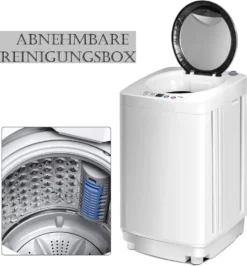 COSTWAY Waschmaschine, Toplader, Waschvollautomat Miniwaschmaschine, 3,5kg Kapazität, 7 Programme, Pump, LED-Anzeige, -Luft Wrame Haus Geschaft 8fc4e4199f6e2522fffa28dcf95f58a3