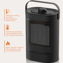 Heizlüfter Energiesparend 1500W, Elektrisch Heizung, PTC Keramik Heizung, Überhitzungs Und Kippschutz, 3 Heizstufen, 70° Oszillation, Für Zimmer, Büro, Wohnräume -Luft Wrame Haus Geschaft 8fc5c8495f676907563621f83e603b94