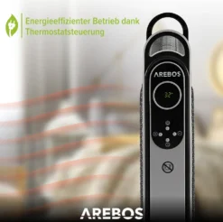 AREBOS Mica Konvektor 2000 W | Wärmewellenheizer | Elektroheizung | Konvektor-Heizung | Mobile Elektroheizung Energiesparend | Leise Heizung | Mobiler Elektro Heizlüfter Mit 2 Heizstufen | Schwarz 16 AREBOS Mica Konvektor 2000 W | Wärmewellenheizer | Elektroheizung | Konvektor-Heizung | Mobile Elektroheizung Energiesparend | Leise Heizung | Mobiler Elektro Heizlüfter Mit 2 Heizstufen | Schwarz -Luft Wrame Haus Geschaft 92801adfeb894a4430b2bd42fe32d7e4
