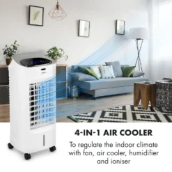 OneConcept Coolster 4-in-1 Klimagerät - Luftkühler, Ventilator, Ionisator Und Luftbefeuchter , 320 M³/h Luftstrom , Zuschaltbarer Oszillation , Abschalt-Timer Bis 9 H , Touch-Bedienung , Weiß -Luft Wrame Haus Geschaft 937076422b2d5ead6bb329175ad9105f