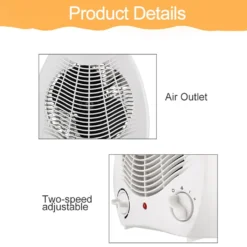 Heizlüfter Energiesparend 2000W Thermischer Lüfter, Elektrisch Heizung Mit Zwei Leistungsstufen Thermostat, Heizschlange Elektrischer Spiralförmiger Heizkörper Heizlüfter -Luft Wrame Haus Geschaft 94484b752147b195e00b2e43e251eb31