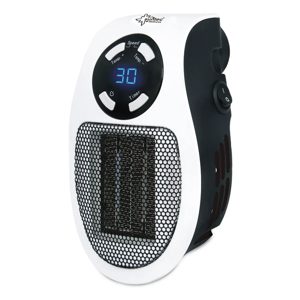 SUNTEC PTC Heizlüfter Steckdosen-Heizung Plug-in - Mit Thermostat, Timer, 500 Watt | 2 Ventilationsstufen, Elektrische Heizlüftung | Räume Bis 13 M² | Perfekt Für Schlafzimmer, Büro, Wohnung 1 SUNTEC PTC Heizlüfter Steckdosen-Heizung Plug-in - Mit Thermostat, Timer, 500 Watt | 2 Ventilationsstufen, Elektrische Heizlüftung | Räume Bis 13 M² | Perfekt Für Schlafzimmer, Büro, Wohnung