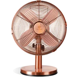 KESSER® - Tischventilator Design Retro Voll-Metallgehäuse 80° Oszillation - Leise Ventilator Mit 3 Geschwindigkeitsstufen - Zuschaltbare | Windmaschine | Neigungswinkel Ca. 40° Metall, Farbe:Kupfer -Luft Wrame Haus Geschaft 95c5a500b076db8f86fd1c567c17198c