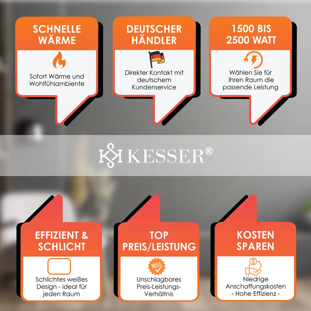 KESSER® Elektroheizkörper Infrarotheizung Energiesparend 2in1 Mobile & Wand-Konvektor Elektroheizung Mit WiFi App-Steuerung & Fernbedienung Radiator Heizung Elektrisch Heizkörper 24h Timer, Farbe:Weiß, Größe:1500W 9 KESSER® Elektroheizkörper Infrarotheizung Energiesparend 2in1 Mobile & Wand-Konvektor Elektroheizung Mit WiFi App-Steuerung & Fernbedienung Radiator Heizung Elektrisch Heizkörper 24h Timer, Farbe:Weiß, Größe:1500W – Bild 9