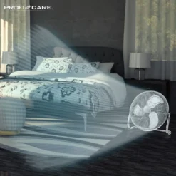 ProfiCare Ventilator PC-VL 3067 Windmaschine Im Retro-Design, Mit 3 Geschwindigkeiten, Stufenlos Neigbarer Ventilator-Kopf, Ø Ca. 50cm, Metall-chrom -Luft Wrame Haus Geschaft 986d9a86db4f9542abe55c17a67bdcb0