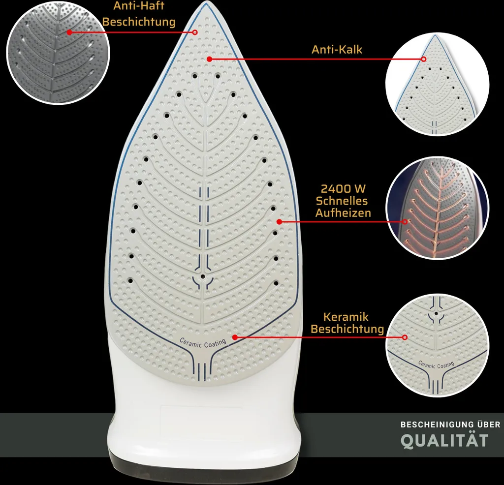 Starlyf® Cordless Steam Iron - Kabelloses Dampfbügeleisen, 320 Ml, 2400 Watt, Schnurlos Dampfbügeleisen, Keramikbeschichtung, Aus Der TV Werbung 3 Starlyf® Cordless Steam Iron - Kabelloses Dampfbügeleisen, 320 Ml, 2400 Watt, Schnurlos Dampfbügeleisen, Keramikbeschichtung, Aus Der TV Werbung – Bild 3