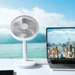 AREBOS USB-Tischventilator Mit Timer, Wiederaufladbarer 2500 MAh – Akku, 45° Neigbar, Ventilator Mit 3 Geschwindigkeitsstufen, Inkl. USB-Kabel -Luft Wrame Haus Geschaft 98b4ba4a53f8cfecd294c318058dad10