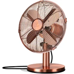 KESSER® - Tischventilator Design Retro Voll-Metallgehäuse 80° Oszillation - Leise Ventilator Mit 3 Geschwindigkeitsstufen - Zuschaltbare | Windmaschine | Neigungswinkel Ca. 40° Metall, Farbe:Kupfer -Luft Wrame Haus Geschaft 9a63d356c010aac9ff649a4ace96c8c1