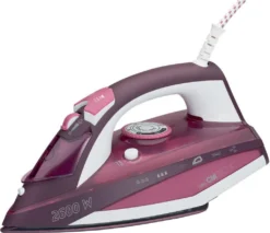 Clatronic Dampfbügelautomat DB 3705, 2.600 W, Kratzfeste Keramiksohle, Stufenlose Temperatur, 4-stufige Dampfregelung, 7 Funktionen, Weiß/rot -Luft Wrame Haus Geschaft 9cf2dcd745f6bd9ce032d3c047b8fc5f
