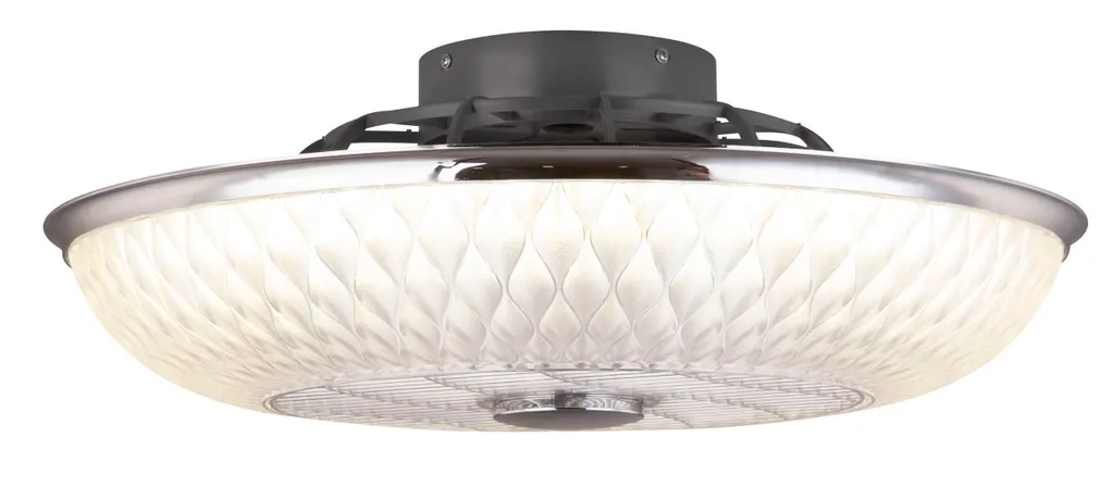 Globo Lighting Deckenventilator Metall Verchromt, Kunststoff, Acryl Satiniert, Dimmbar, Farben Fixierbar, Fernbedienung, Batterie Inkludiert 2x AAA, Max. Motorleistung 30W, ø: 550mm, H: 200mm, Inkl. LED 36W 230V, 2900lm Source, 2120lm Output, CCT 3000-6000K 2 Globo Lighting Deckenventilator Metall Verchromt, Kunststoff, Acryl Satiniert, Dimmbar, Farben Fixierbar, Fernbedienung, Batterie Inkludiert 2x AAA, Max. Motorleistung 30W, ø: 550mm, H: 200mm, Inkl. LED 36W 230V, 2900lm Source, 2120lm Output, CCT 3000-6000K – Bild 2