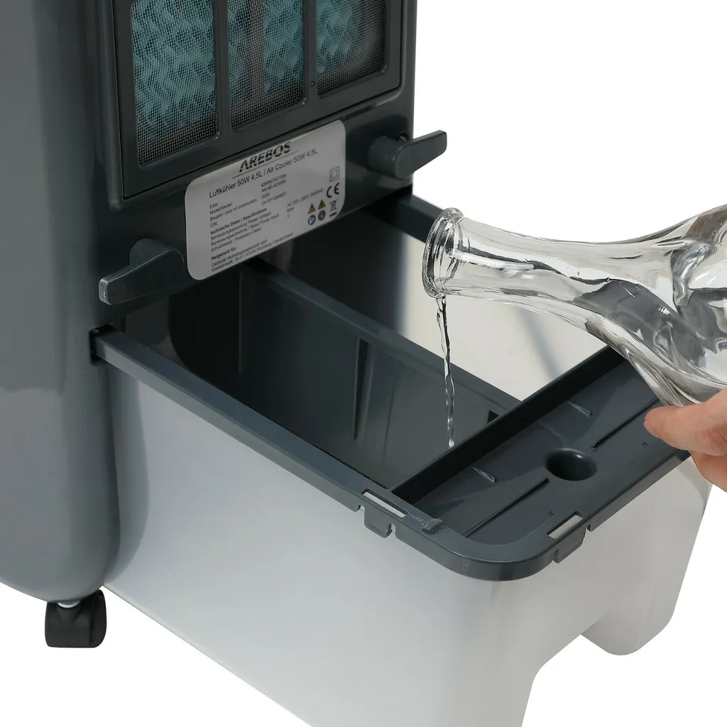 AREBOS, 4in1 Aircooler Luftkühler, Luftreiniger, Luftbefeuchter, Ventilator, Mobile Klimaanlage, 4,5L 10 AREBOS, 4in1 Aircooler Luftkühler, Luftreiniger, Luftbefeuchter, Ventilator, Mobile Klimaanlage, 4,5L – Bild 10