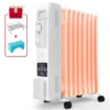 Ölradiator, 2000W Ölradiator Energiesparend, Elektroheizung Radiator Mit 9 Rippen, Ölheizung Mit Thermostat, Für Räume Bis 30qm, Heizkörper Mit Überhitzungsschutz Und 3 Heizstufen