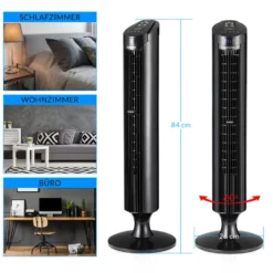 Monzana Turmventilator Fernbedienung 3 Geschwindigkeitsstufen Timer 70° Oszillation Flüsterleise Ventilator Standventilator, Farbe:schwarz -Luft Wrame Haus Geschaft a0bc99af5ee1cd7ab737912ca138c6d9