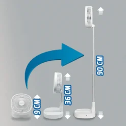 Starlyf® Foldable Fan – Wiederaufladbarer, Kabelloser Und Zusammenklappbarer Ventilator, Akkubetrieb Mit 3 Geschwindigkeiten, 2in1 - Tischventilator Und Standventilator – Aus Der TV Werbung -Luft Wrame Haus Geschaft a2e59284c81dc241fa0789c3df616a57