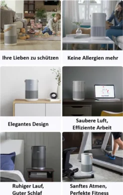 Xiaomi Tragbar Luftreiniger Für Allergiker Haustierenhalter Kühche U. Neue Haus Leise 19dB Smartmi P1 Alexa Google Usw. Steuerung HEPA-Filter Fängt 99,9% Partikel Viren Sauerstoff Versorgung Reiniger Tragegriff Partikellasersensor -Luft Wrame Haus Geschaft a306c71be3dc54f8aac7f8b3fe88f7c0