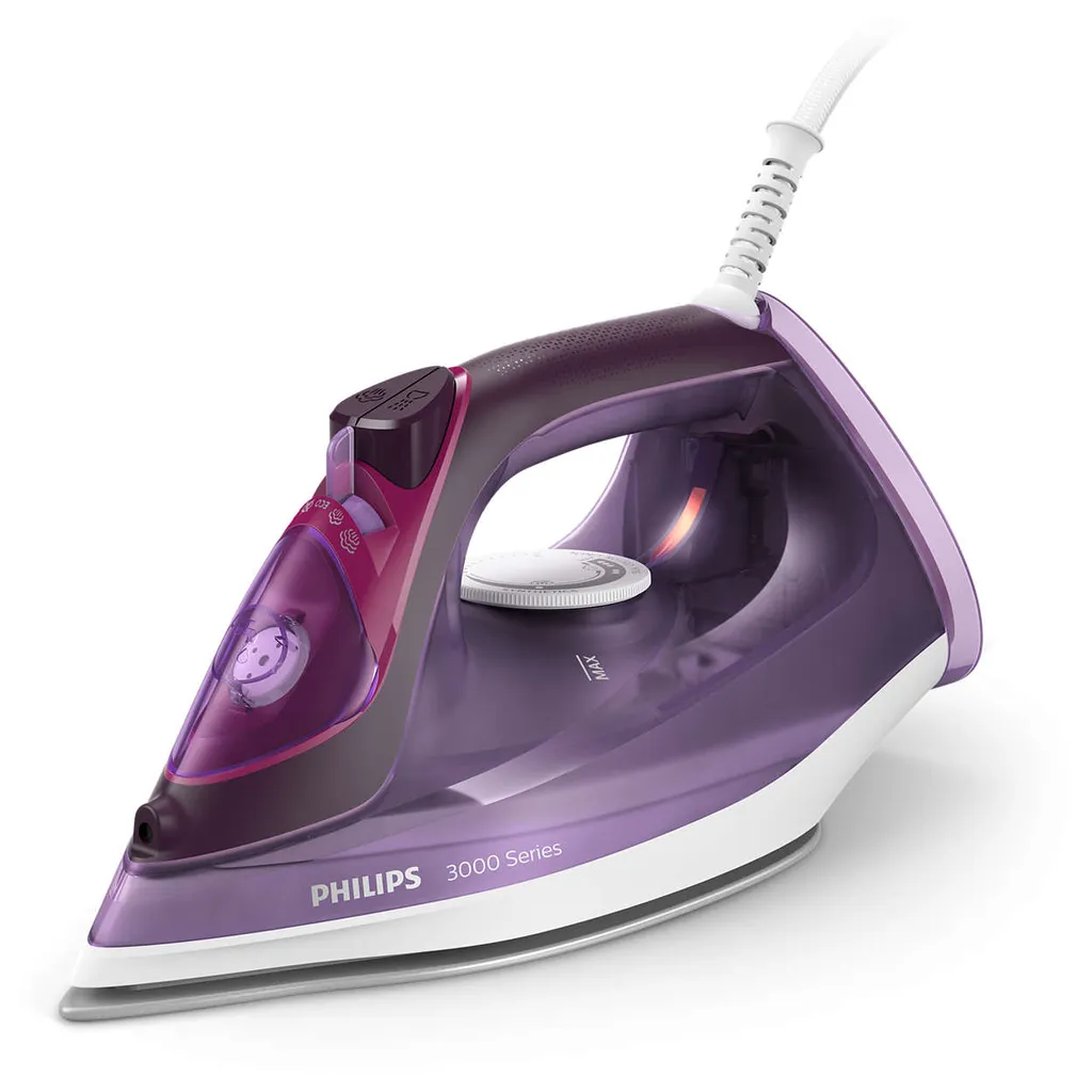 Philips Bügeleisen 3000 Series Mit Keramikbügelsohle, 40 G/min Konstanter Dampf, 2600 W, Violett (DST3041/30) 1 Philips Bügeleisen 3000 Series Mit Keramikbügelsohle, 40 G/min Konstanter Dampf, 2600 W, Violett (DST3041/30)