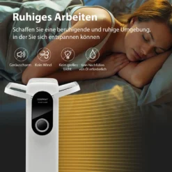 COSTWAY 1500W Ölradiator 5-35℃ Für 20m² Mit 3 Heizstufen Ölheizung Elektrisch 7 Rippen Energiesparend, Heizkörper Mobil, Überhitzungsschutz Weiß -Luft Wrame Haus Geschaft a38e07c9f62ae1607b51df01a627bd36