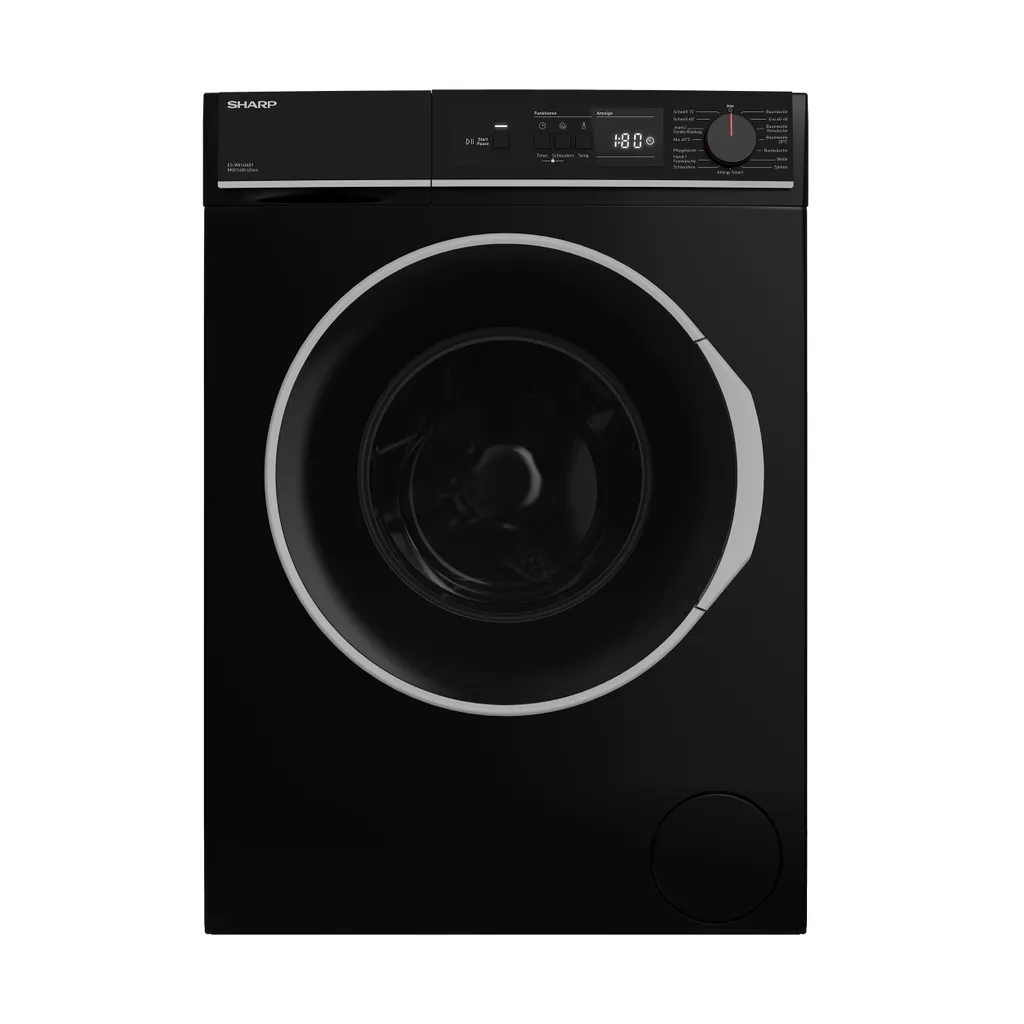Sharp ES-W814IAB1-DE Waschmaschine (8 Kg / 1400 U/Min) Mit LED Display, Inverter Motor, Überlaufschutz Und AquaStop (schwarz) 2 Sharp ES-W814IAB1-DE Waschmaschine (8 Kg / 1400 U/Min) Mit LED Display, Inverter Motor, Überlaufschutz Und AquaStop (schwarz) – Bild 2
